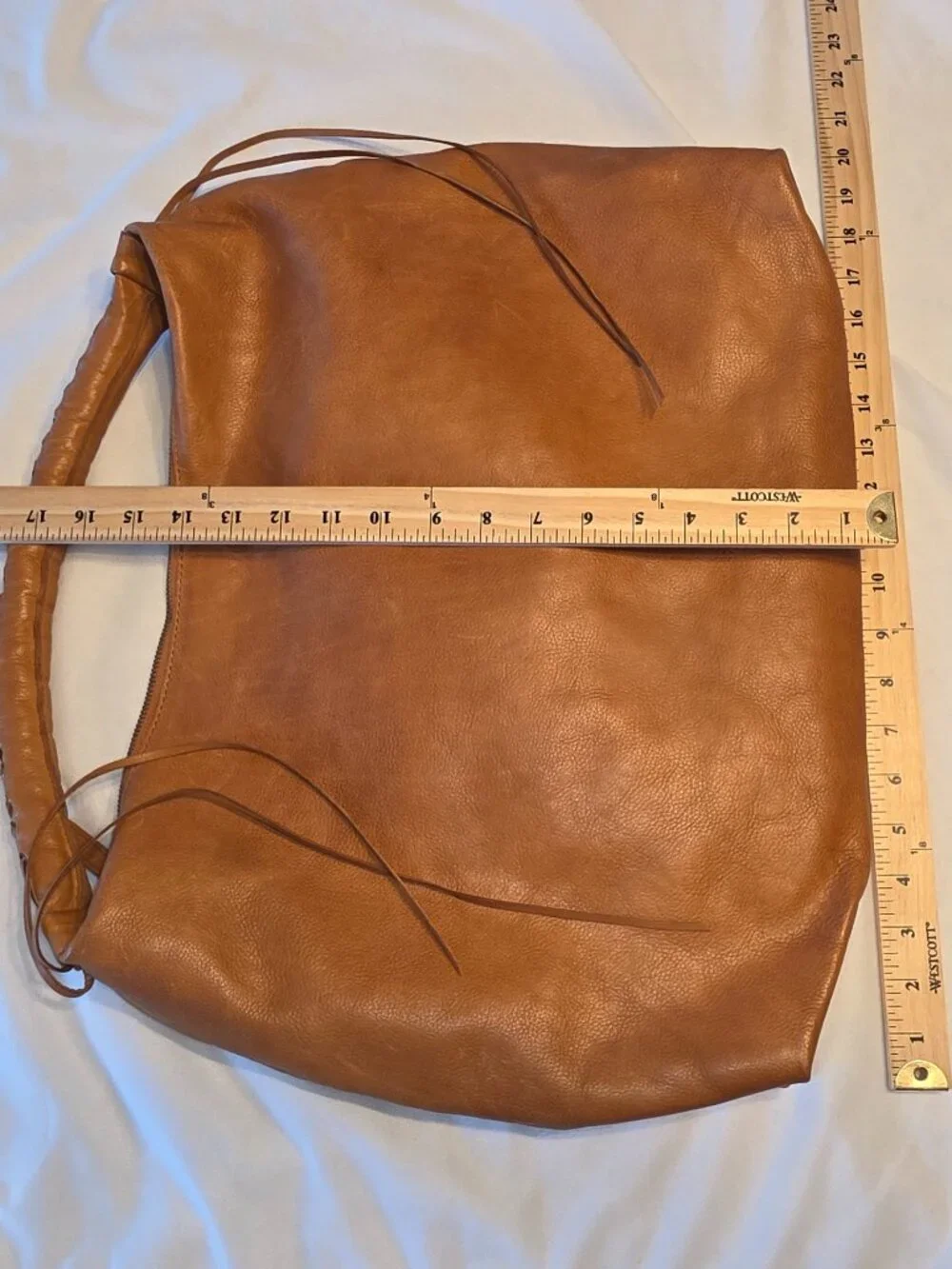 Vilenca Holland Leather Hobo Bag Oversized Cognac Slouchy Purse Quiet Luxury